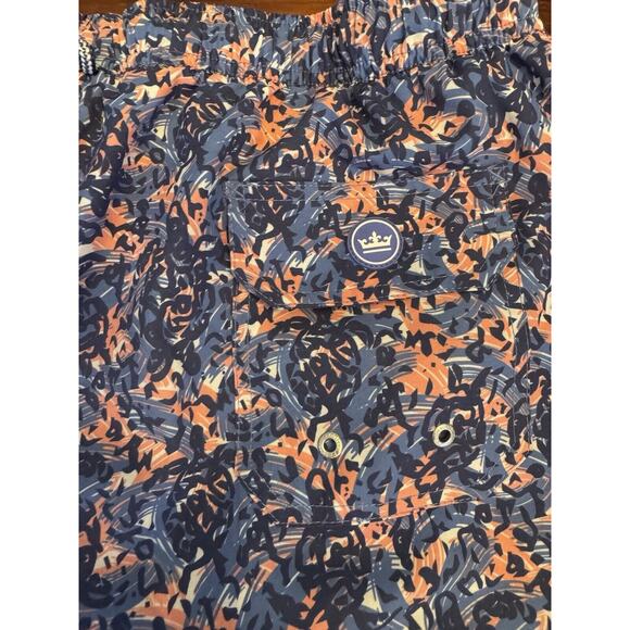 Peter Millar Men's Blue Turtle Tide Graphic Print 8" Swim Trunks Drawstring XL - Picture 13 of 15